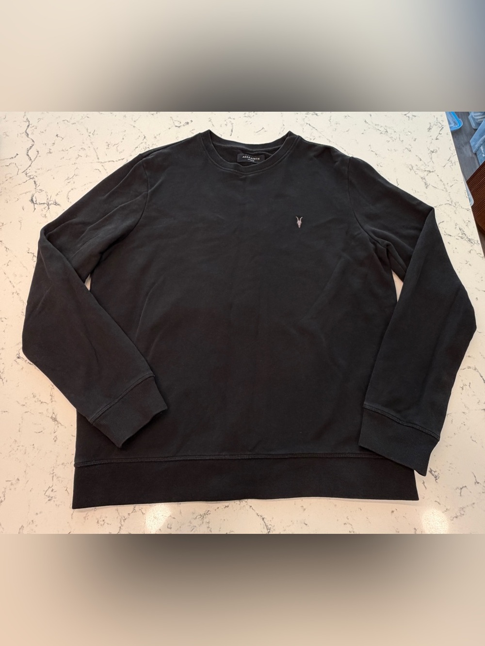 Men All saints Black Crewneck Sweater